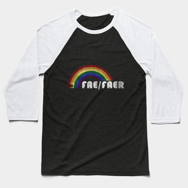 Grunge LGBT+ Pride - Fae/Faer Pronouns Baseball T-Shirt by Daniela A. Wolfe Designs